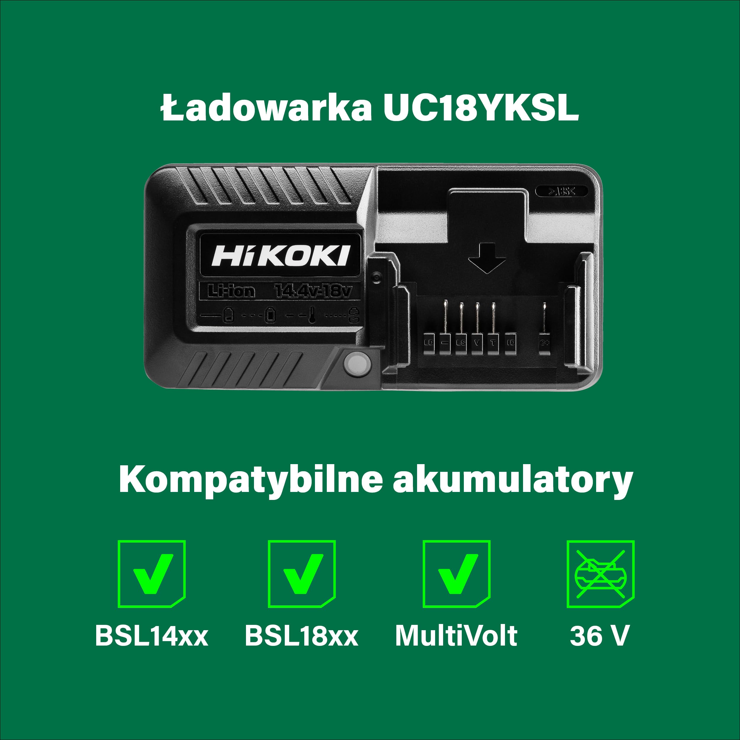 HIKOKI UC18YKSL 14,4/18V Akku Ladegerät 230V