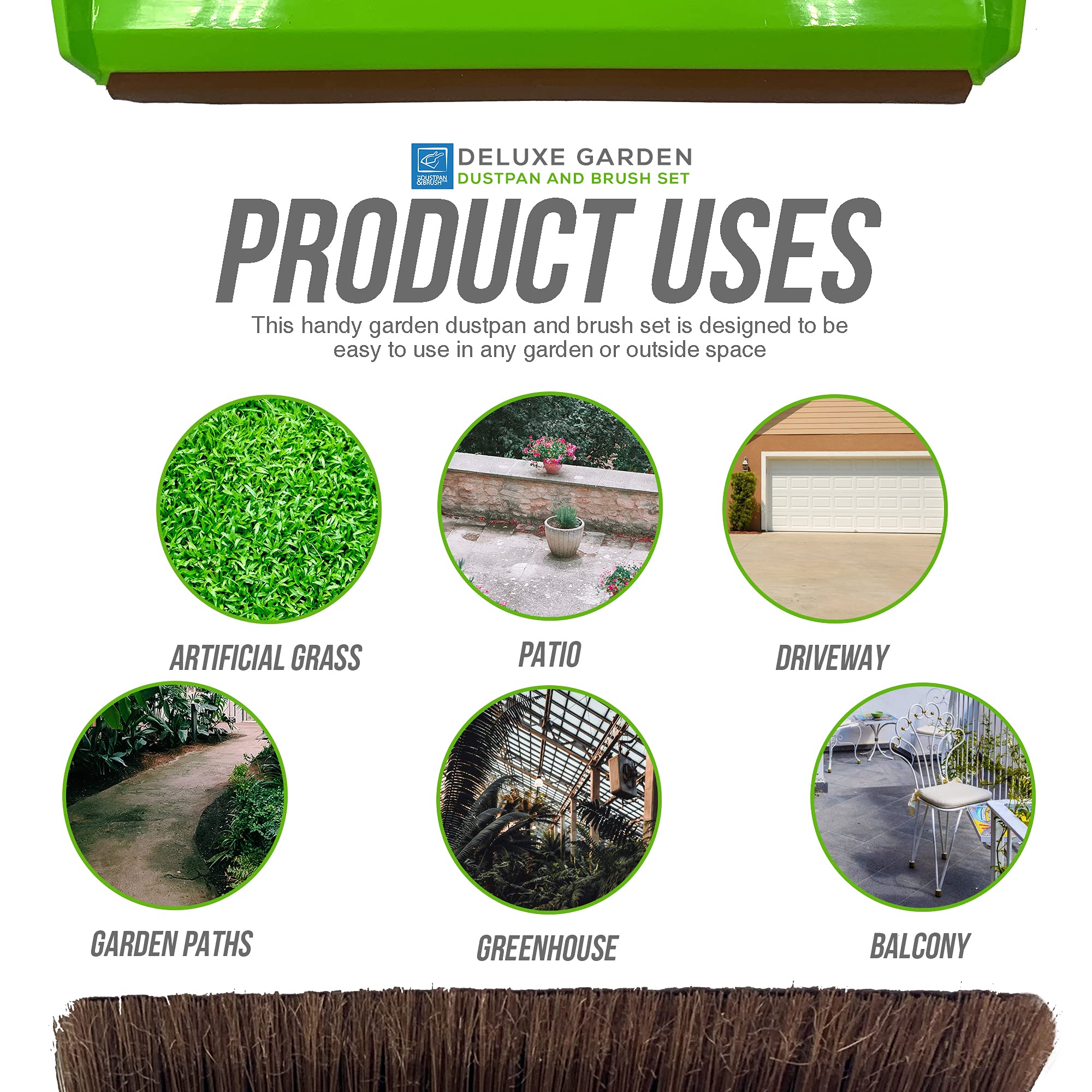 Deluxe Garden Dustpan and Brush Set Large Dustpan and Brush Heavy