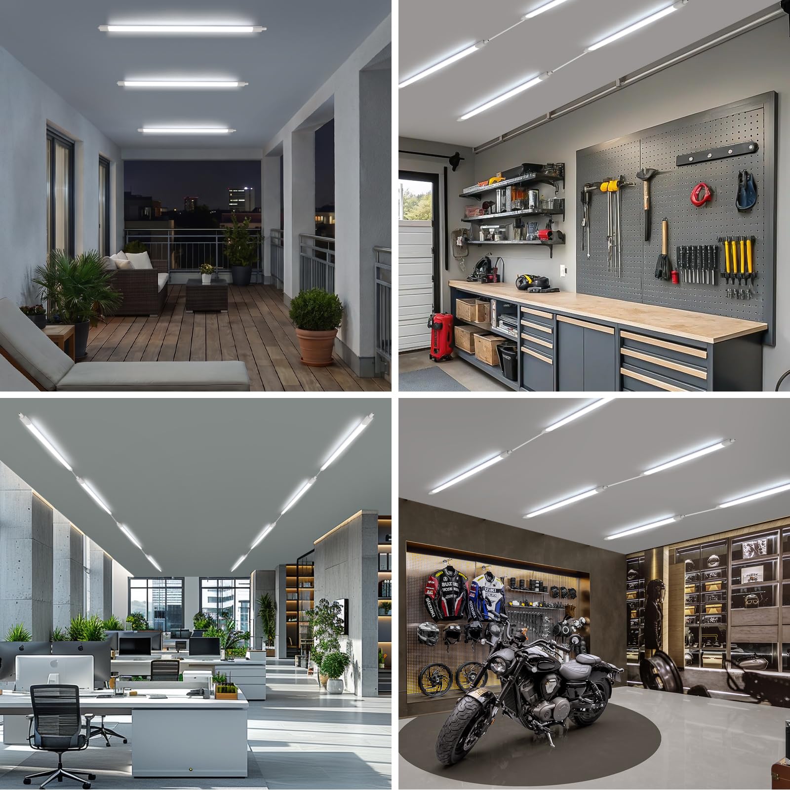 Dorlink Lot de 2 Réglette LED 120 cm, LED 36W 5500LM 6500K Umière Froide Blanche IP65 extérieur étanche Connectable, Tubes Lumineux pour garage, Cave,entrepôt, bureau, atelier, éclairage de cuisine