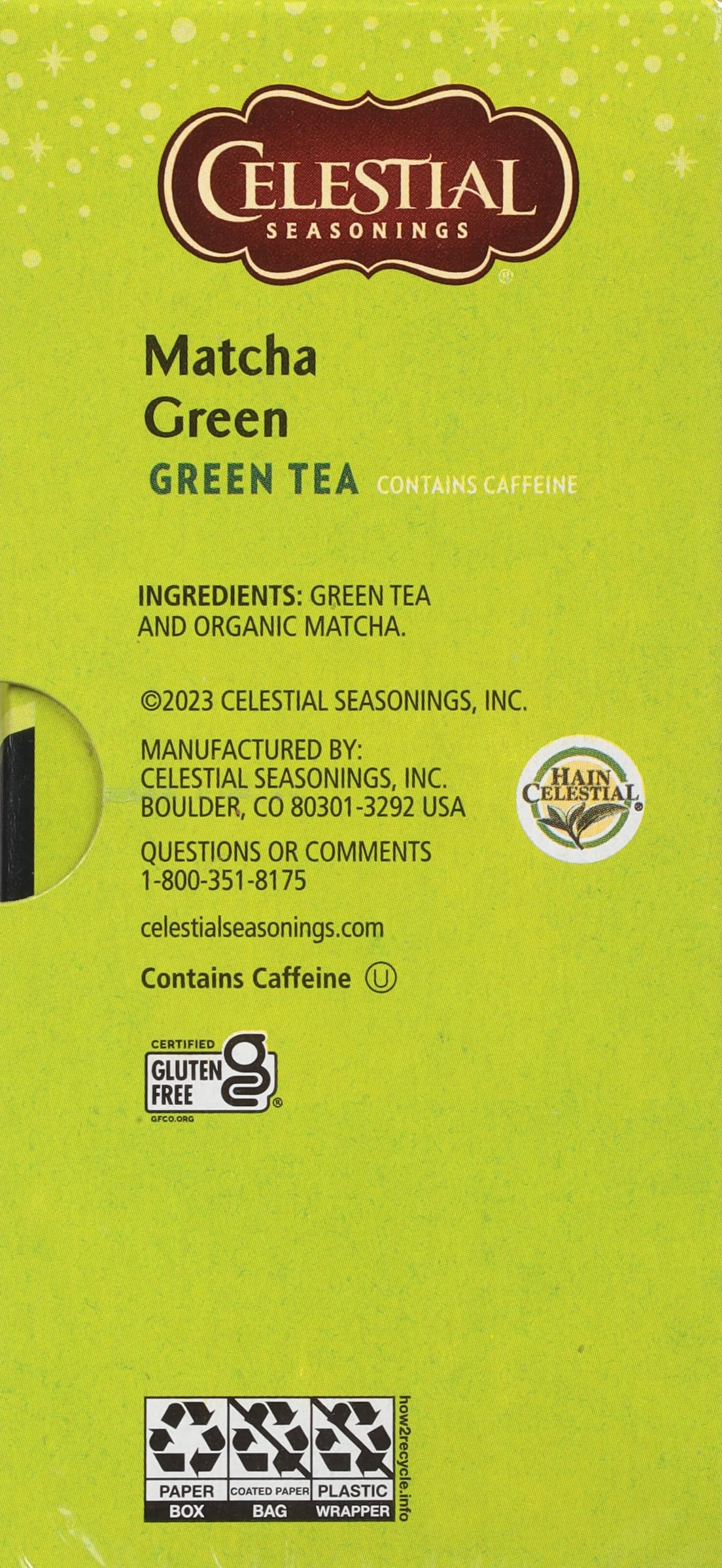 Celestial Seasonings Green Tea Matcha Green Contains Caffeine 20 Tea Bags Pack of 6 Packaging May Vary — view 4