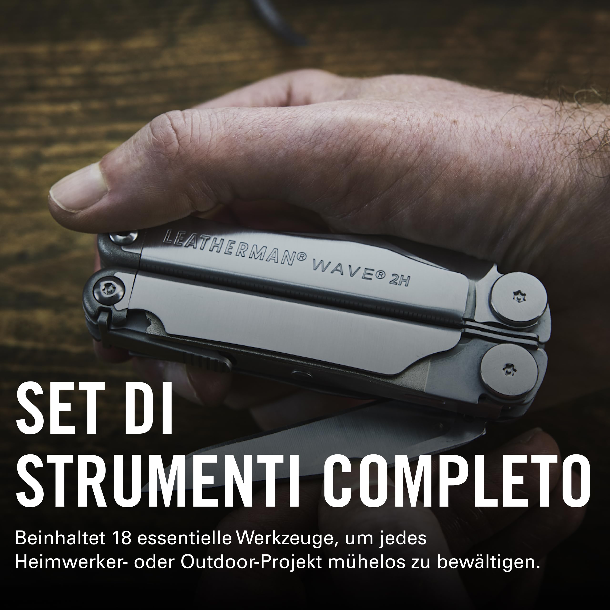 Leatherman 2H Wave+ Multiutensile 18 in 1 Acciaio Inossidabile con Lame Pinze Tagliafili