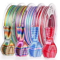Vista 38 de AMOLEN - Paquete de 4 carretes de filamento de ácido poliláctico de seda para impresora 3D, brillante, bicolor, 1/16 de pulg./1.75 mm, azul Verde
