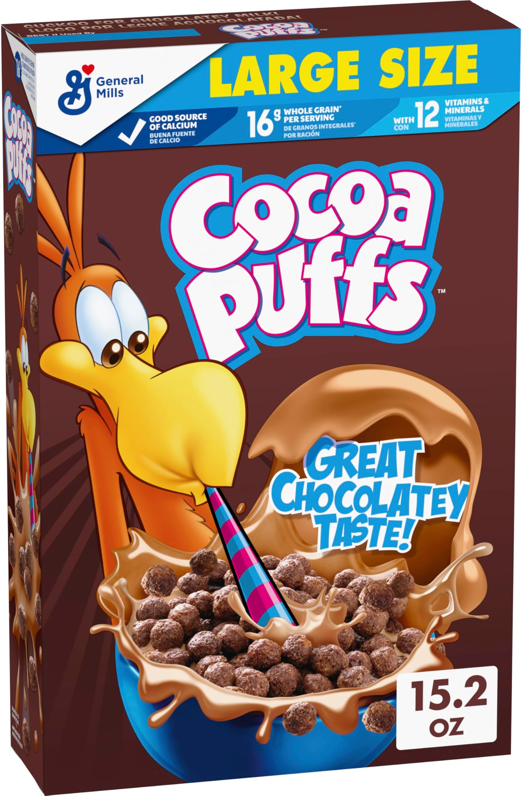 Chocolatey Breakfast Cereal, Made with Whole Grain, Large Size, 15.2 oz