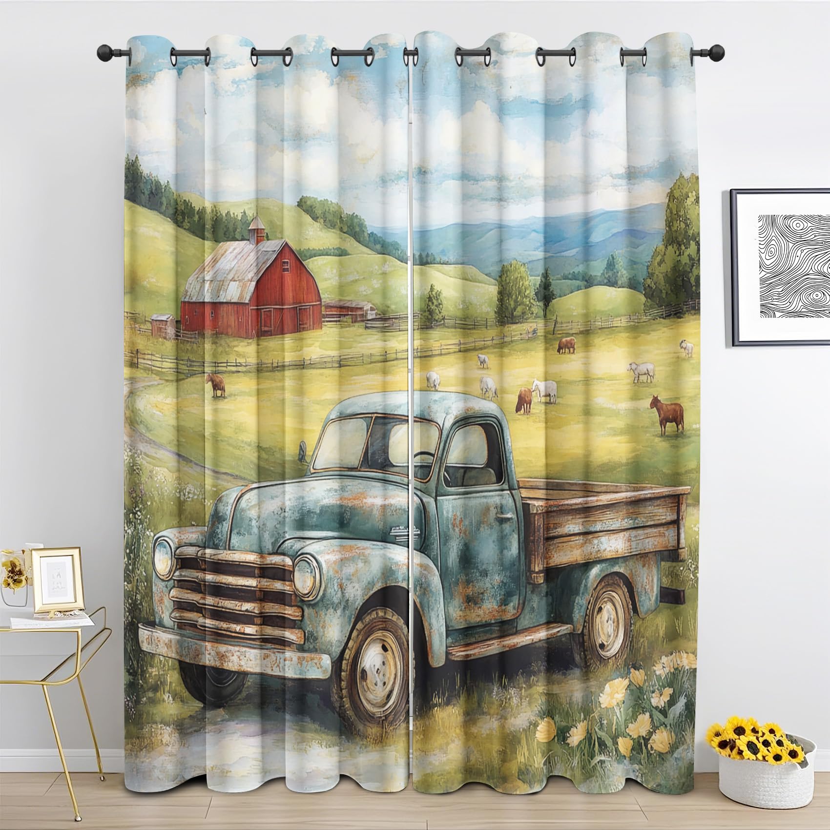 Rideaux chambre salon fenetre au style vintage pour un salon chaleureux