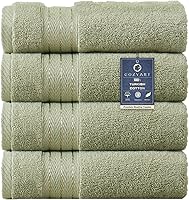 Vista 33 de COZYART - Juego de 6 toallas de baño de algodón turco, color verde salvia, gruesas suaves absorbentes duraderas, 19.17 oz/yd², incluye 2 toallas