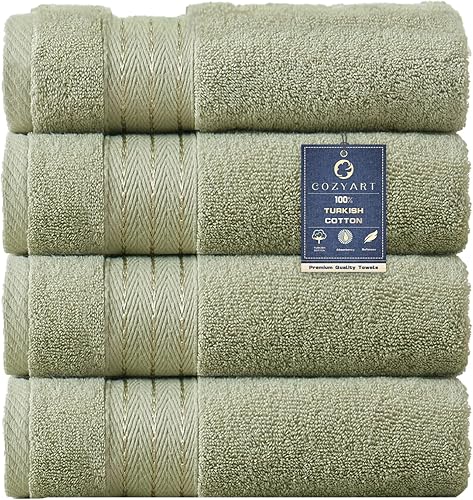 Miniatura 33 de COZYART - Juego de 6 toallas de baño de algodón turco, color verde salvia, gruesas suaves absorbentes duraderas, 19.17 oz/yd², incluye 2 toallas