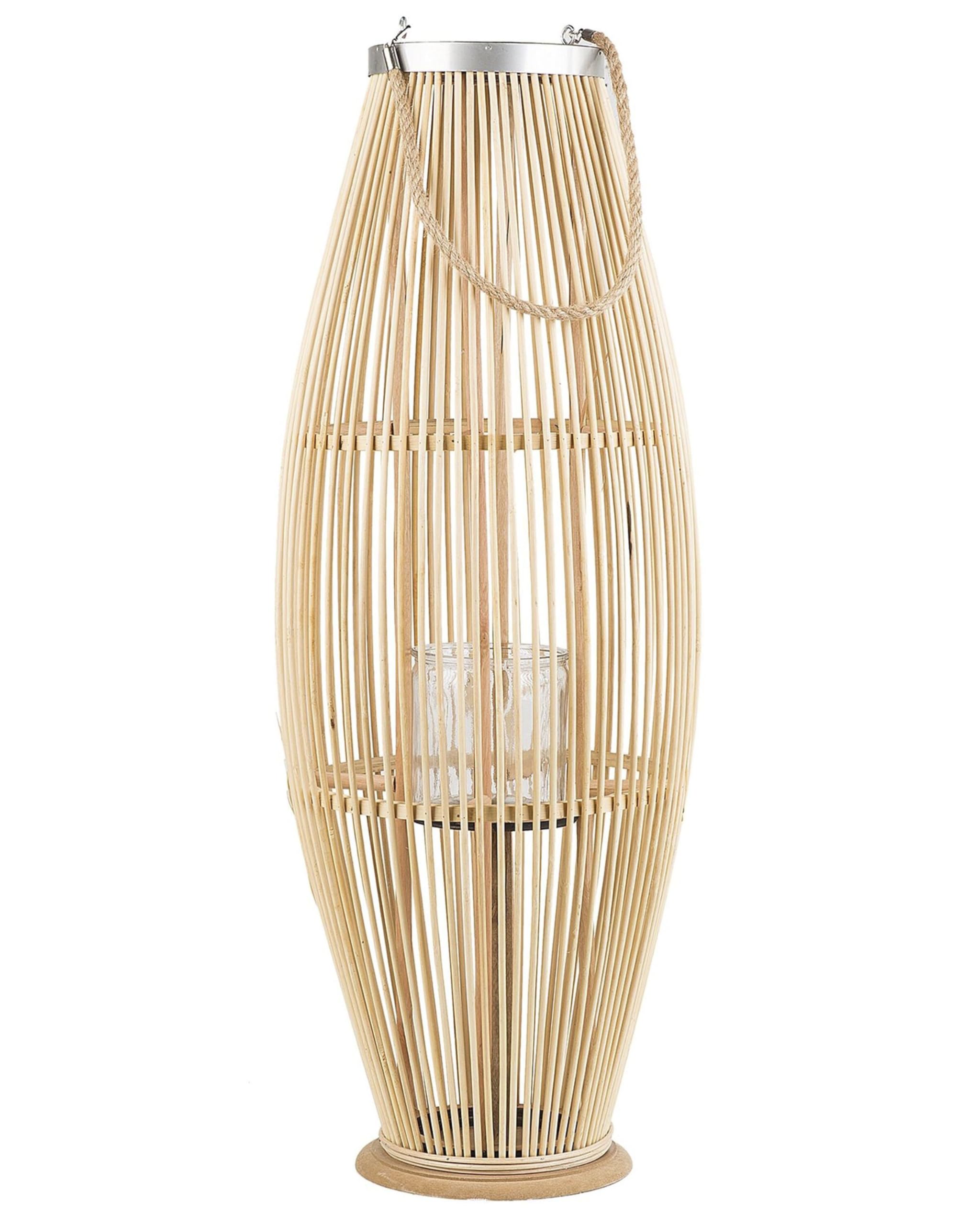 Beliani Lantern Tahiti Bamboo Wood 84cm Natural
