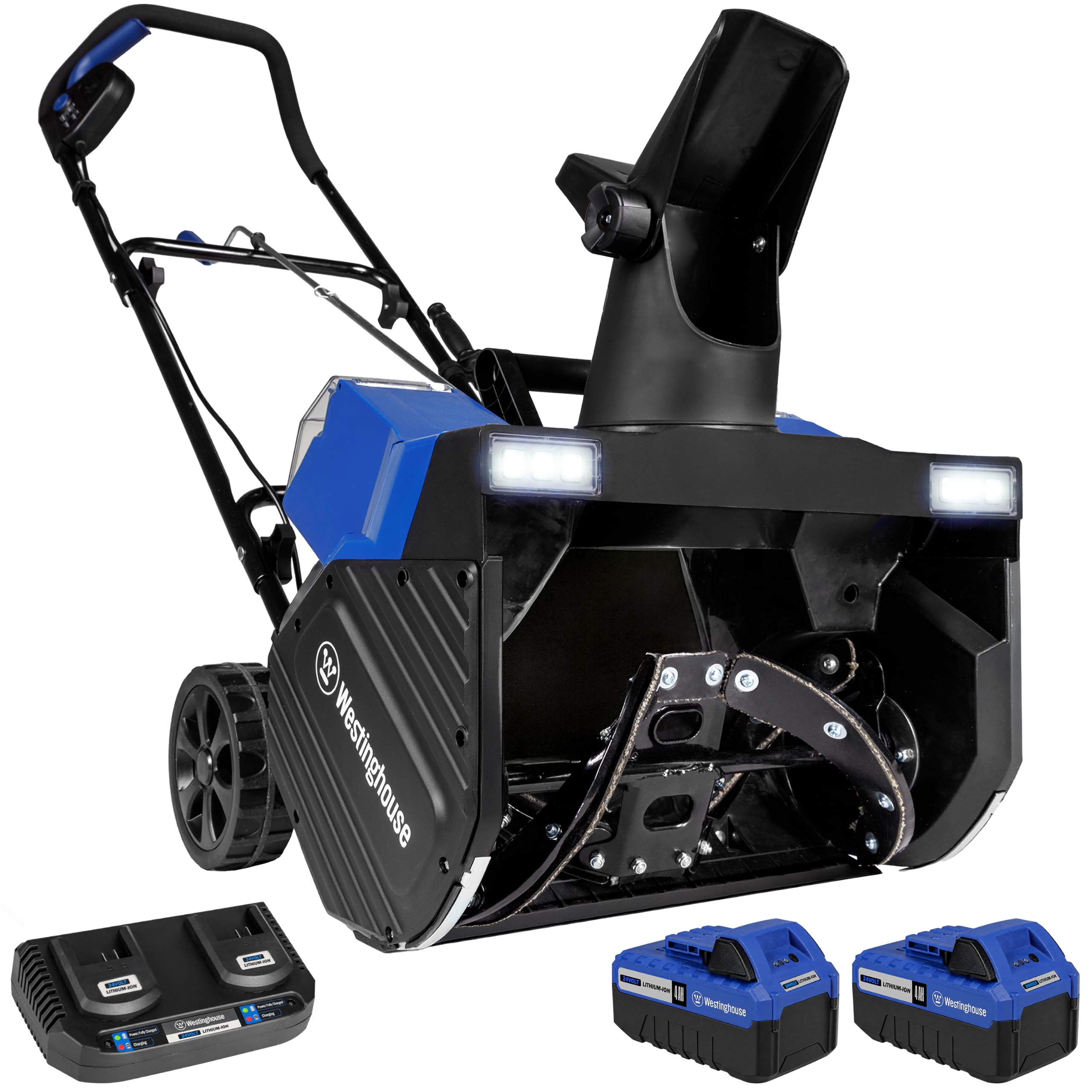 Westinghouse WSnow18 48V Cordless Snow Blower 18 Inch Kit, Steel Auger, LED Light, 1200W Brushless Motor, 25ft Throwing Distance, Plows 650lbs/min, Compatible with Snow Joe Batteries