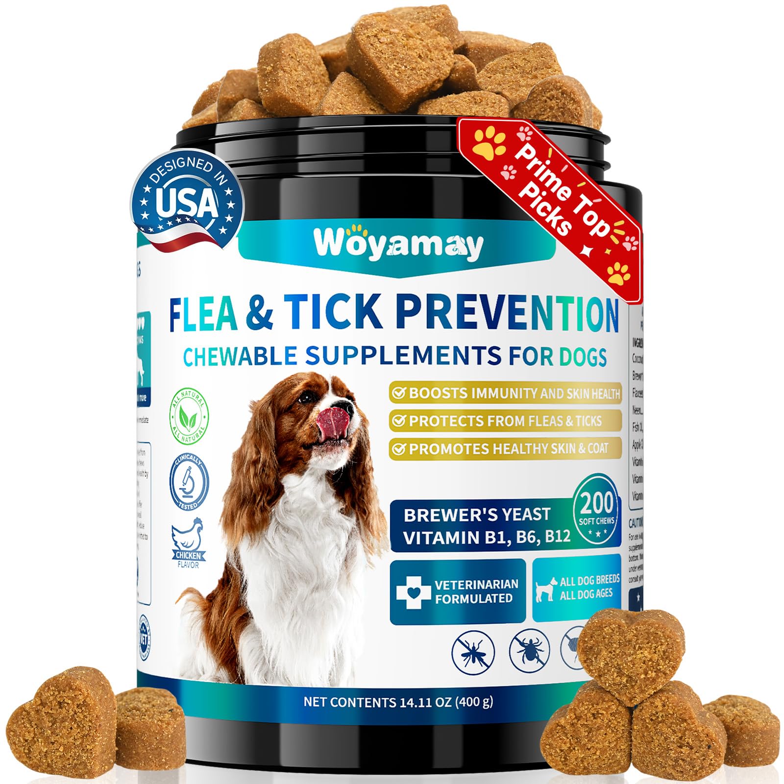 Woyamay Flea and Tick Prevention Chewables for Dogs