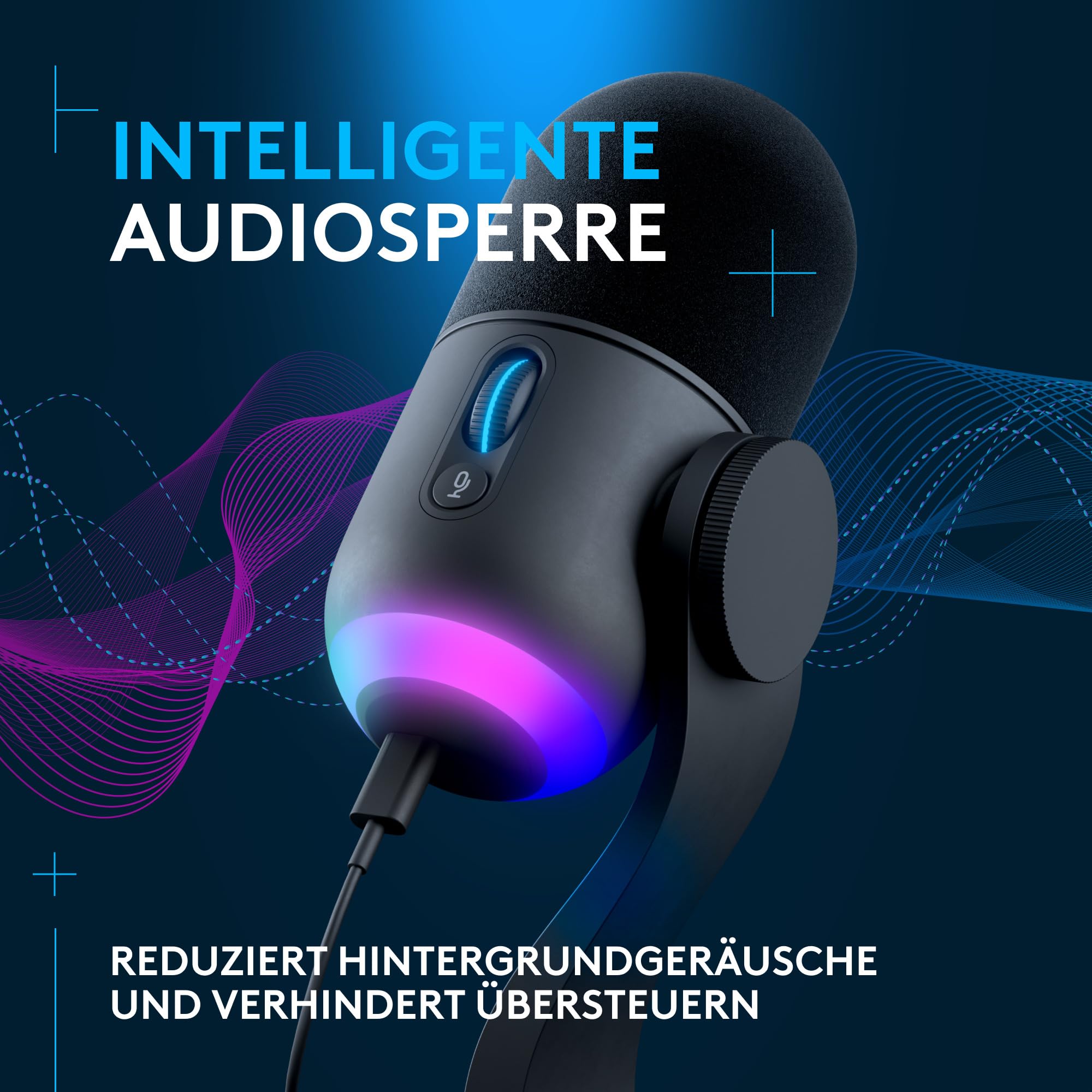 Logitech G Yeti GX dynamisches RGB-Gaming-Mikrofon mit LIGHTSYNC, USB, Superniere, Plug-and-Play für PC/Mac – Schwarz