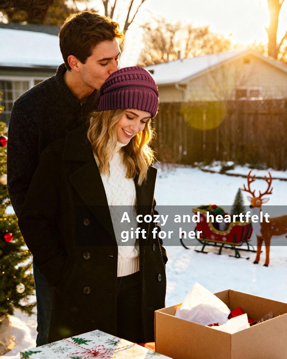 Cable Knit Slouchy Beanie for Women, Wool Winter Warm Womens Beanies, Trendy Oversized Slouch Hat Skull Ski Cap Hats - Image 6