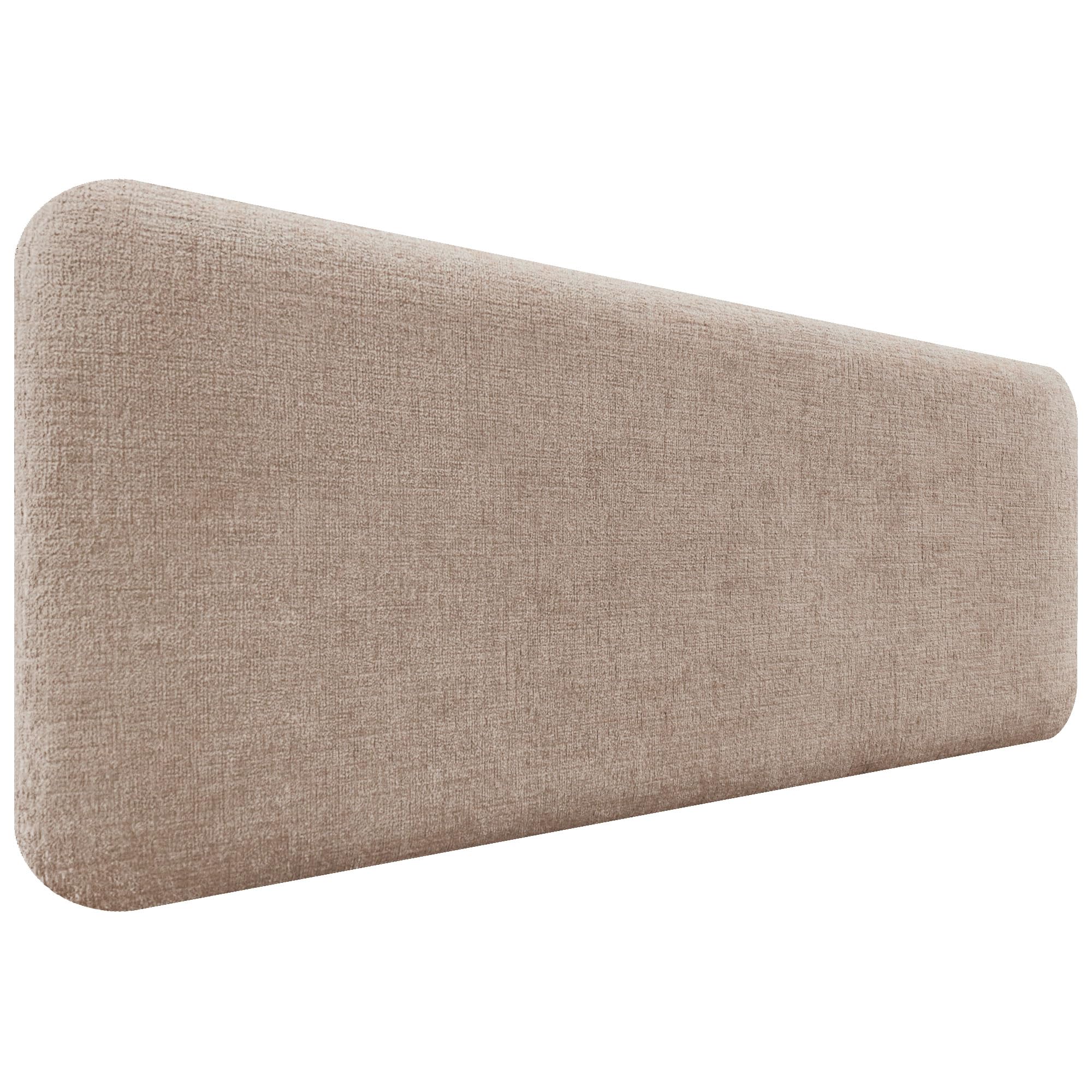 DHOME Cabecero Tapizado Liso Redondeado Lana Ecológica para Pared Acústicos Cabeceros Absorbentes Cabezal Cama Dormitorio (Marrón Claro, 135cm)
