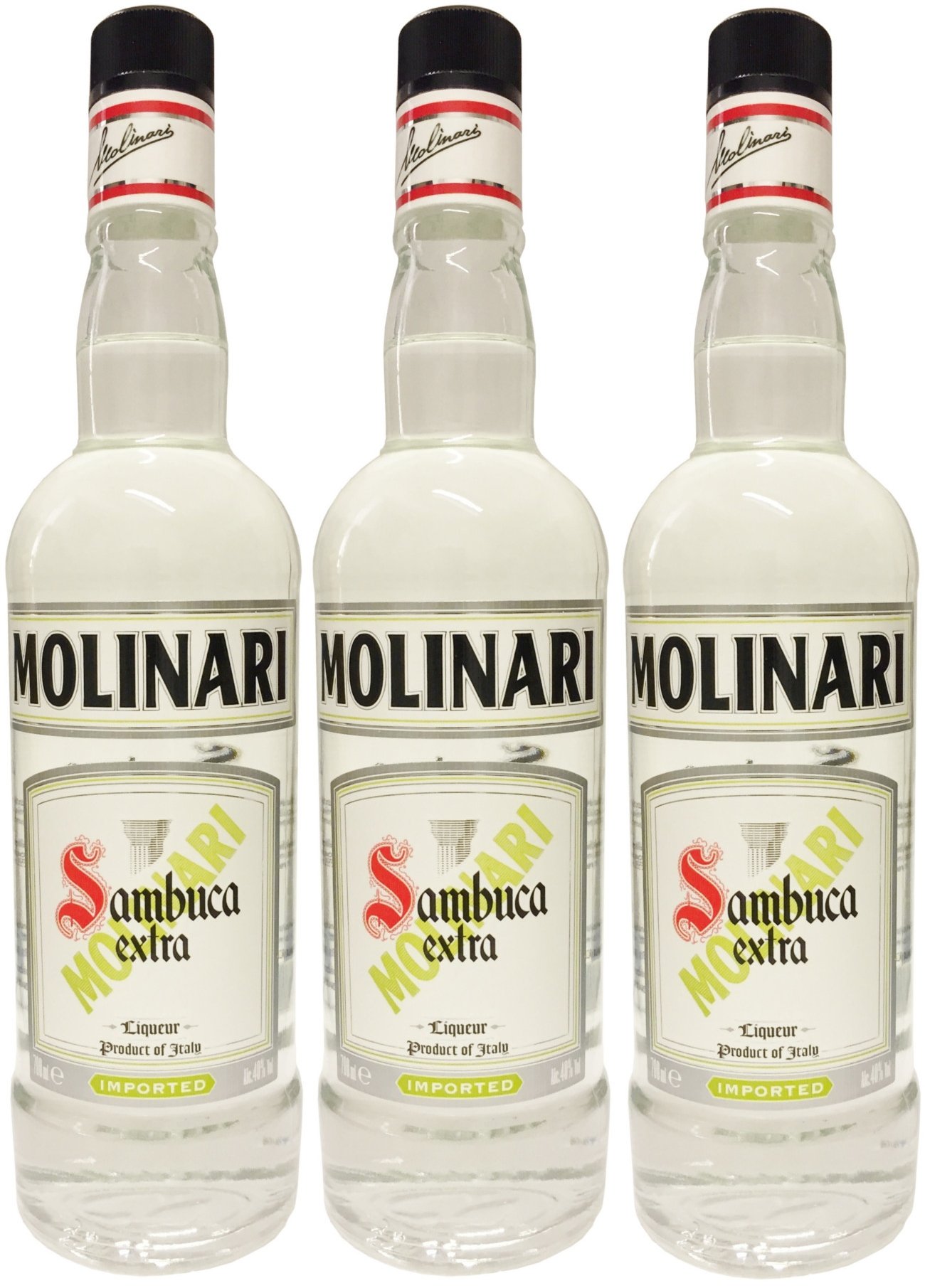 Sambuca MOLINARI Extra Liquore Italiano (3 X 0,7L) - Anis Likör - 40% Vol.