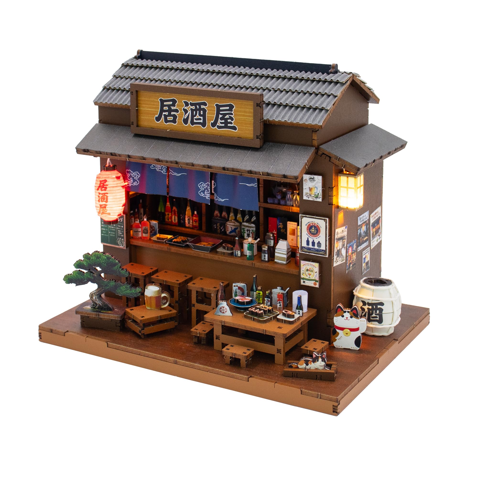 Kit fai da te casa in miniatura, 3D in legno giapponese Izakaya