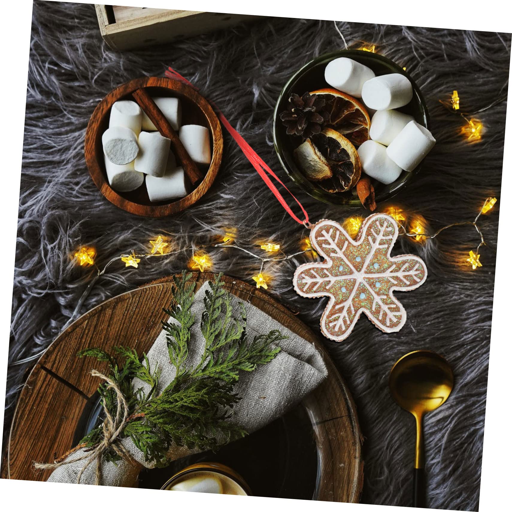 ABOOFAN Schneeflocken Aufhänger 5st Christbaumschmuck Dekoration Weihnachtsbaum Hängende Schneeflocken-weihnachtsdekoration Weihnachtsbaum-Lebkuchen Lebkuchenmann Festival-anhänger Harz