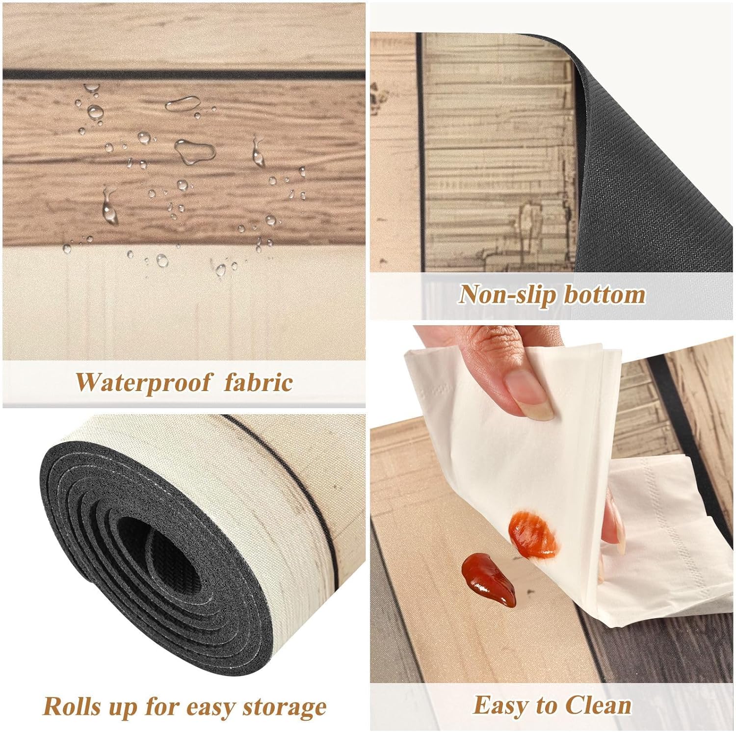 Heat Resistant Table Runner and Trivet for Hot Dishes, Old Wood Plank Background 2 in 1 Table Runner Trivet for Hot Pots and Pans 40 X 12