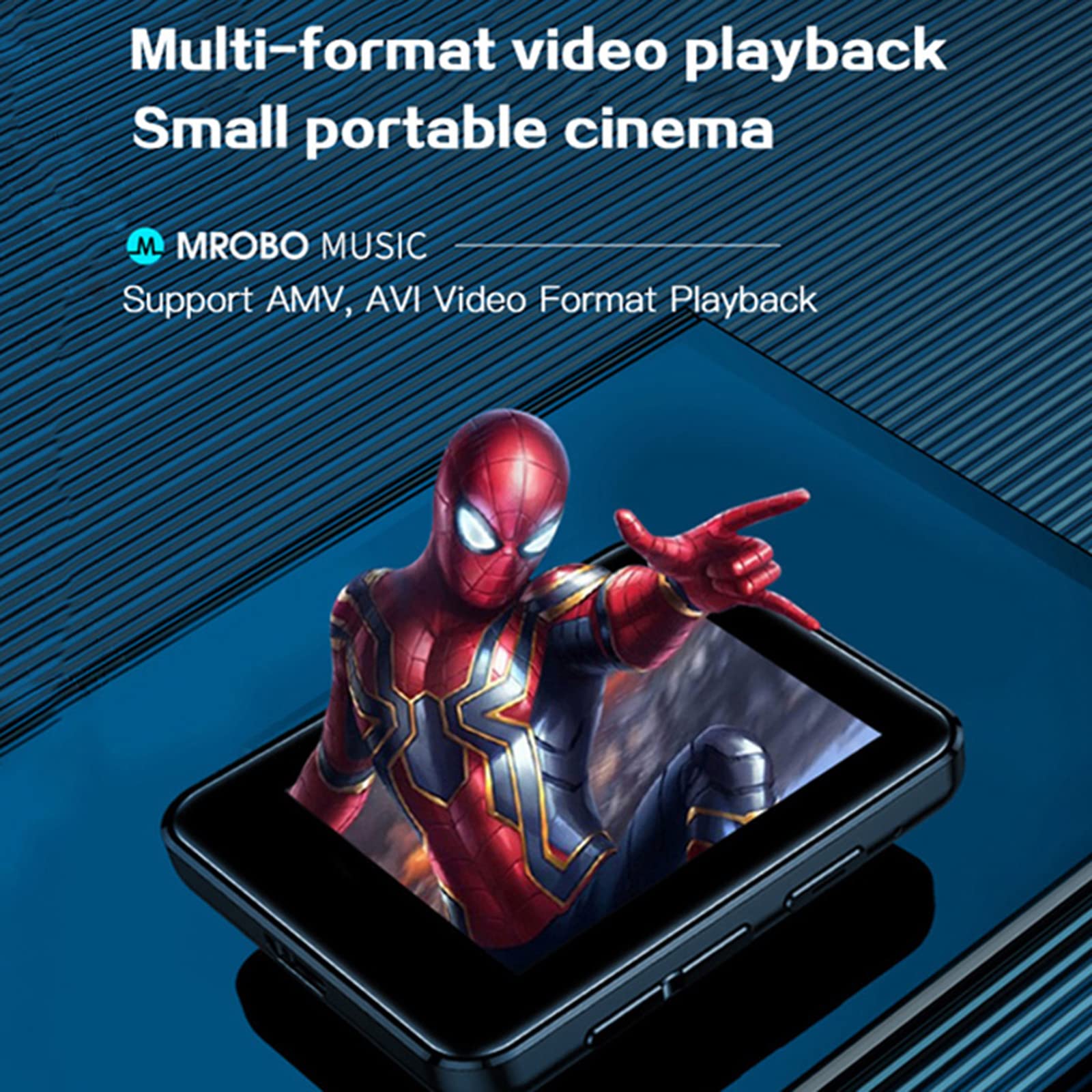 Reproductor MP3, Pantalla táctil 4.0 Bluetooth con Auriculares, Altavoz de Audio de Alta fidelidad Grabaciones,Negro,4GB