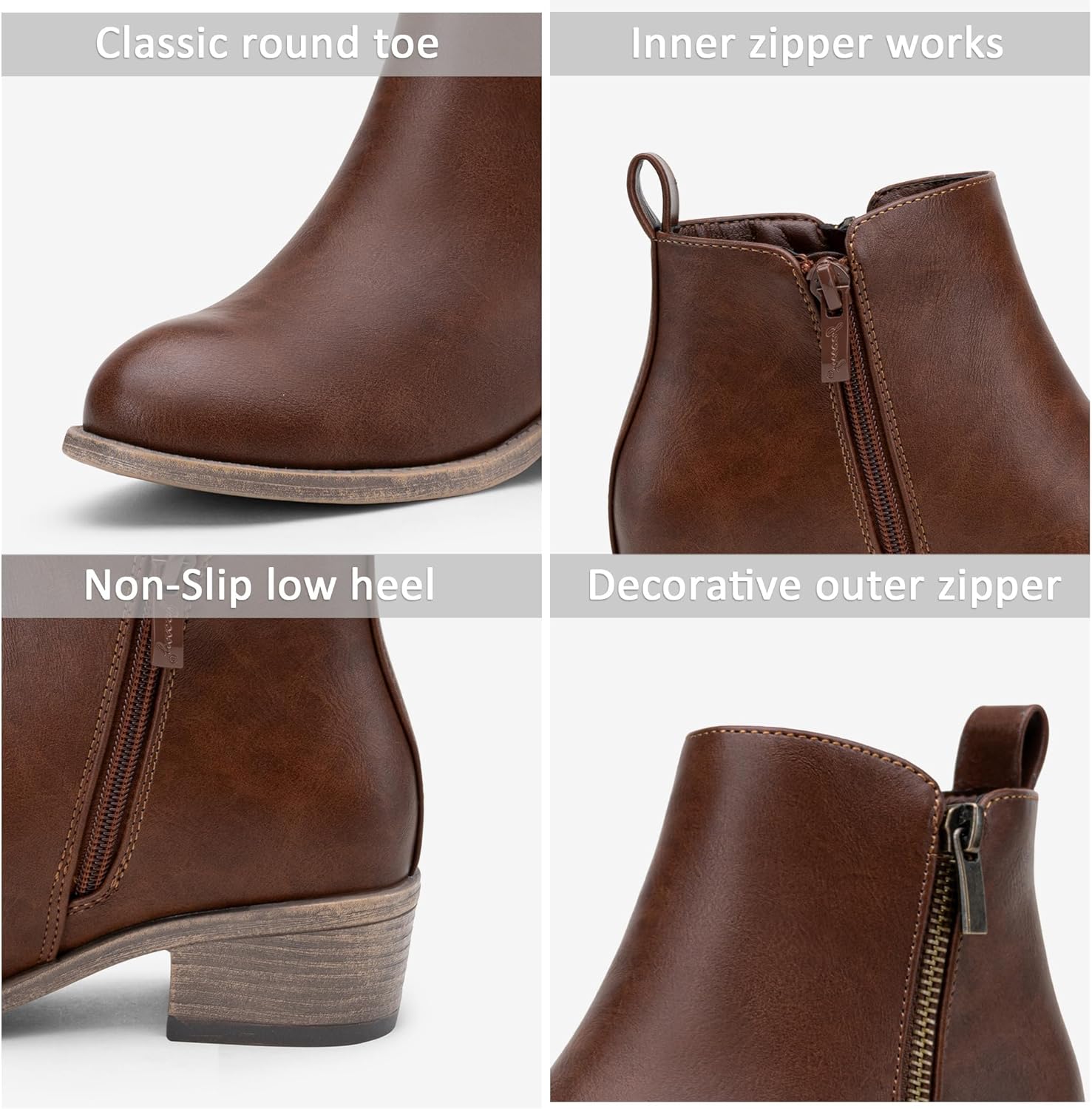 Jeossy Women's 905 Ankle Boots, Classic Low Heeled Short Booties, Casual Comfortable Boots with Wide Widths Available - Image 5