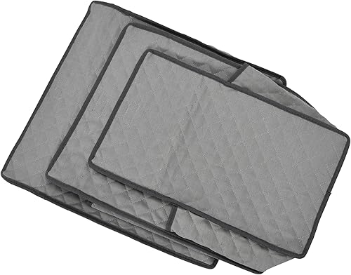 Miniatura 7 de Household Essentials Caja de almacenamiento grande para servir, lona de poliéster con lados de tablero de fibra, 3 bolsas protectoras, plegable y