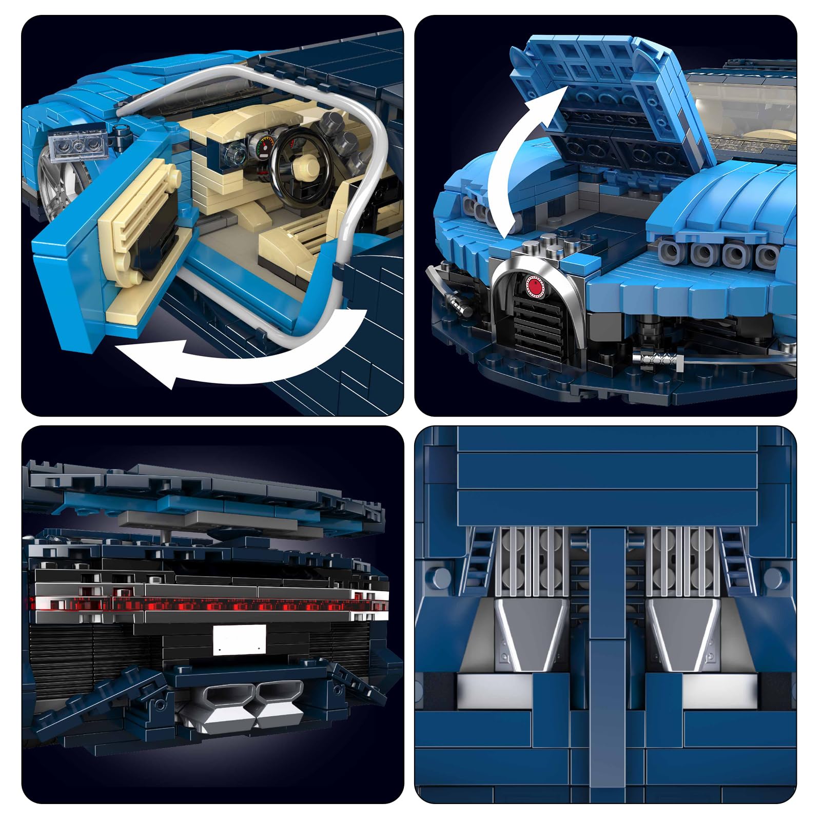 Mould King 10111 - Modellino di auto giocattolo creativo, 1222 pezzi, per costruire la propria auto, casa e ufficio, da collezione per adulti