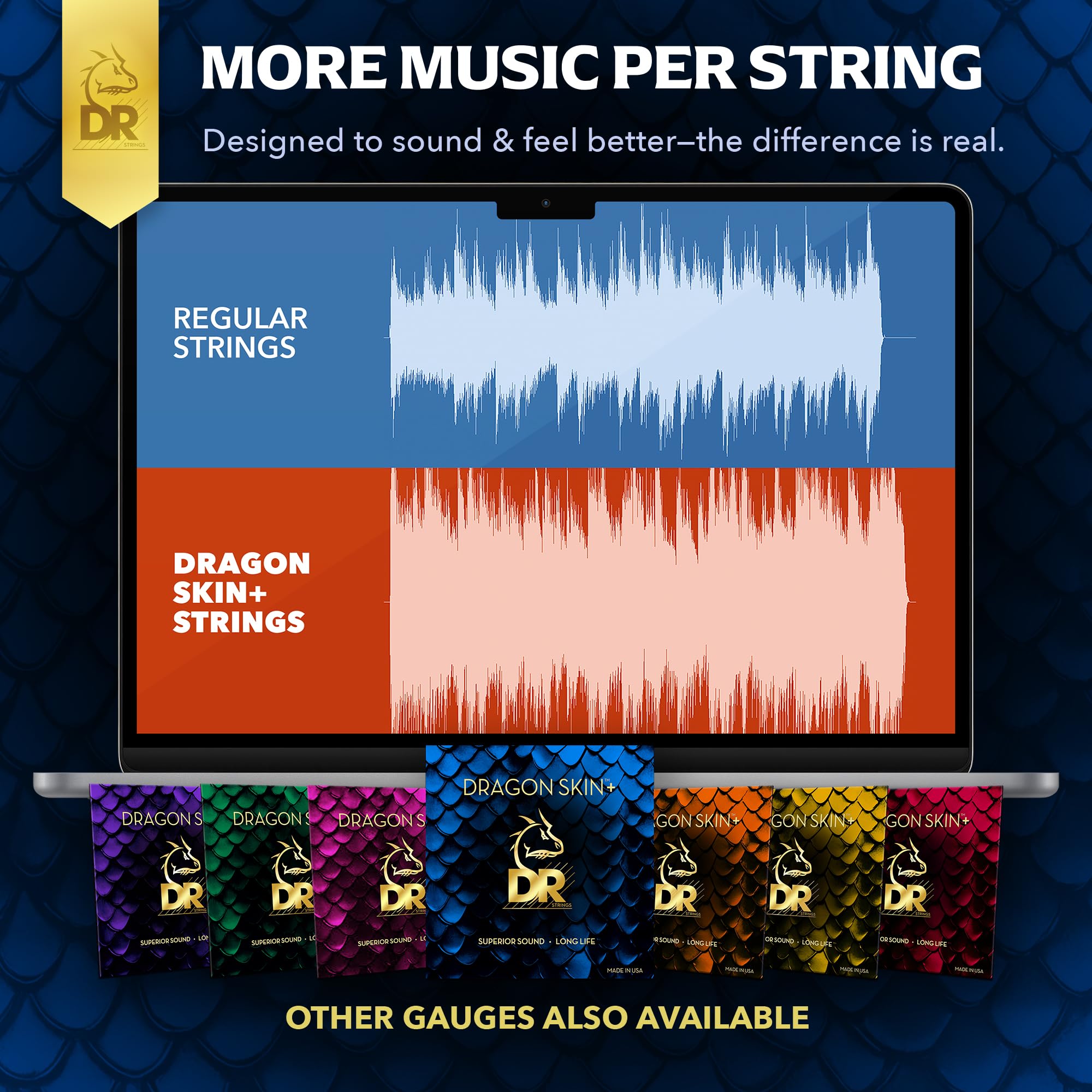 DR DBQM5-45 Dragon Skin+ Quantum Nickel Multiscale Bass Guitar Strings 45-125 - Zestaw strun do 5 strunowej gitary basowej