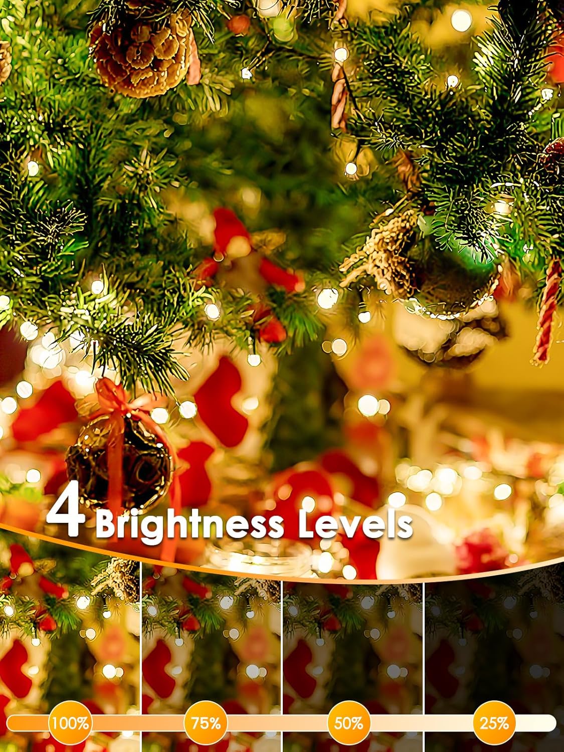 2026 New Voice Control Connectable 2PK 164FT 400LED Christmas String Lights Indoor Outdoor with Remote | Smart Twinkle Fairy String Lights 12 Modes & Timer for Xmas Tree Decor (Warm White)