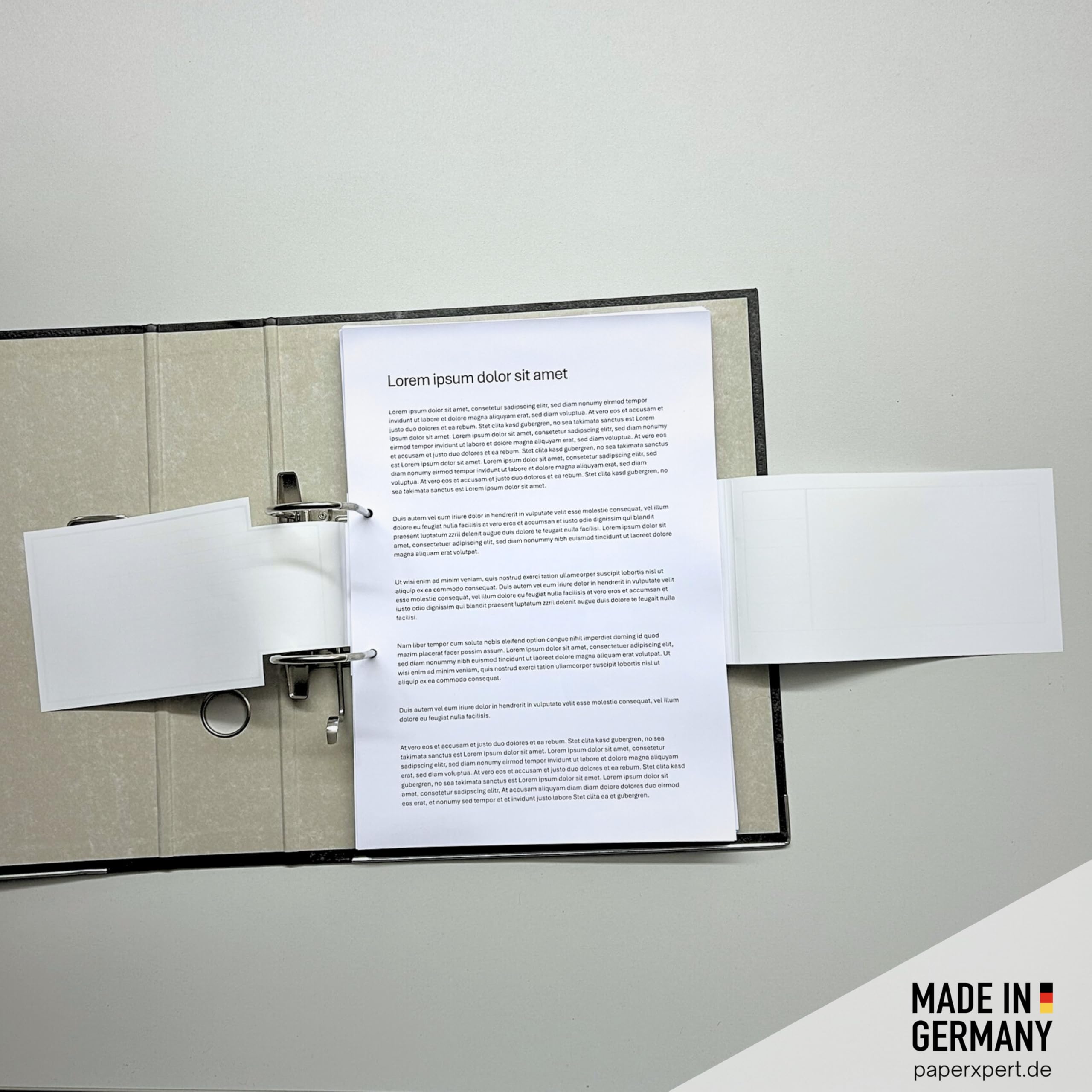 Ordnerbanderolen weiß | Vorgangs- & Dokumentenablage für Akten-Ordner | Beschreibbare Oberfläche | Papier 100 g/qm | 250 Stück | Premium Markenqualität – Made in Germany