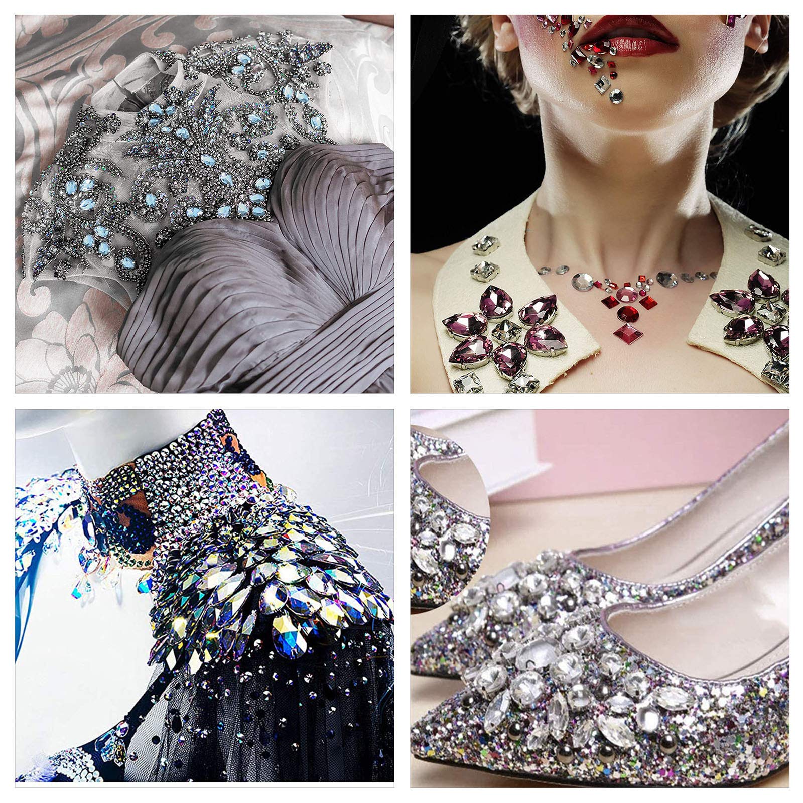 Strass à Coudre En Forme De Larme - 80 Pièces, Or - Pour Vêtements, Bijoux, Accessoires