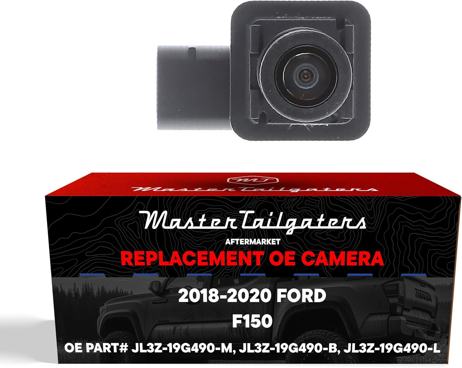 Master Tailgaters Replacement for Ford F150 Regular Cab/Extended Cab/Crew Cab w/Trailer Hook-Up Lamp (2018-2020) Backup Camera OE Part # JL3Z-19G490-M, JL3Z-19G490-B, JL3Z-19G490-L