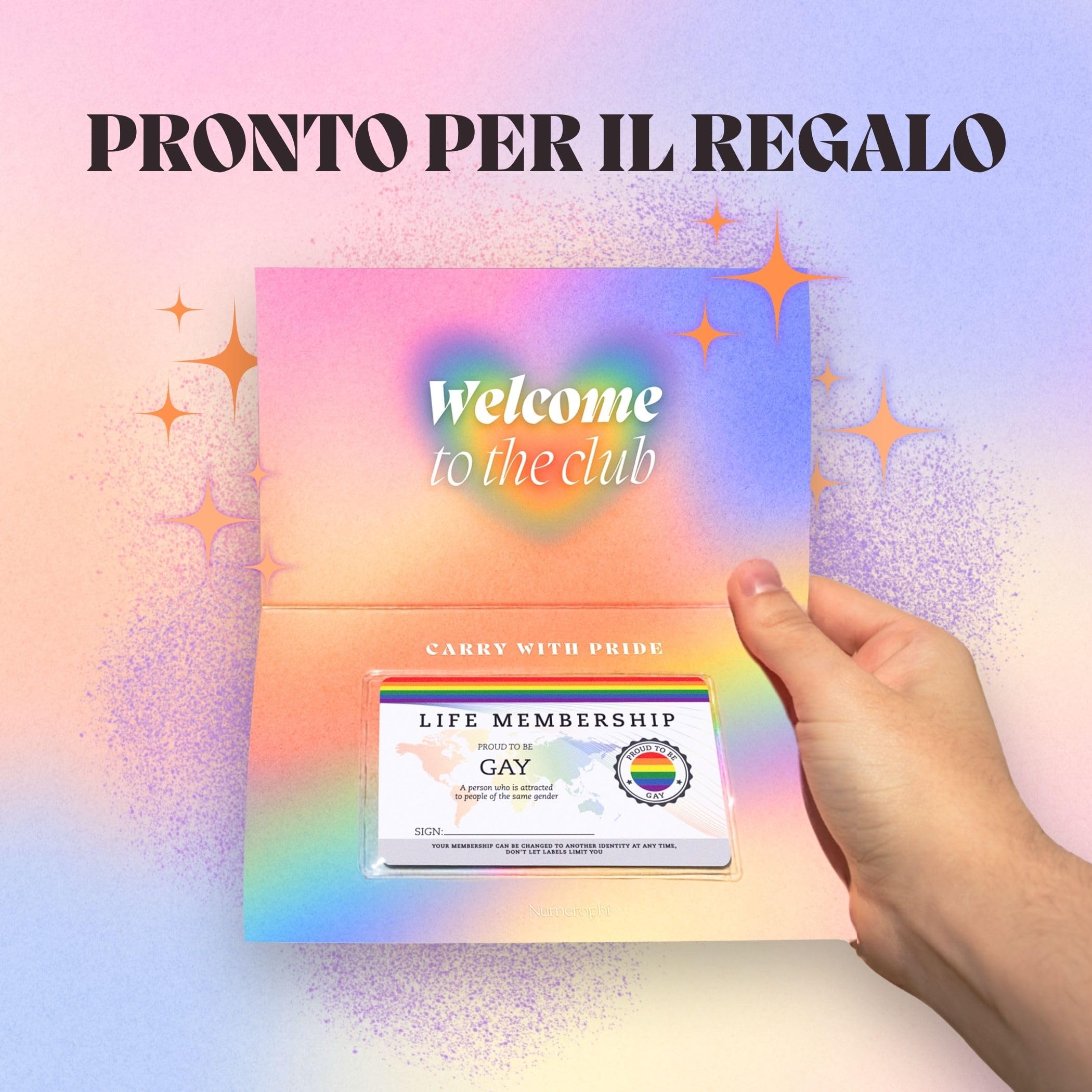 Tessera Orgoglio Gay, Accessori LGBTI, PVC, Regalo Inclusivo