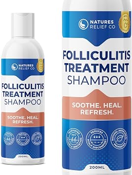 Folliculitis Scalp Care Shampoo 200ml | Tea Tree Shampoo for Dry, Flaky Scalp | Gentle, Non-Drying Formula | Cleanses, Refreshes & Moisturises | Suitable for All Hair Types