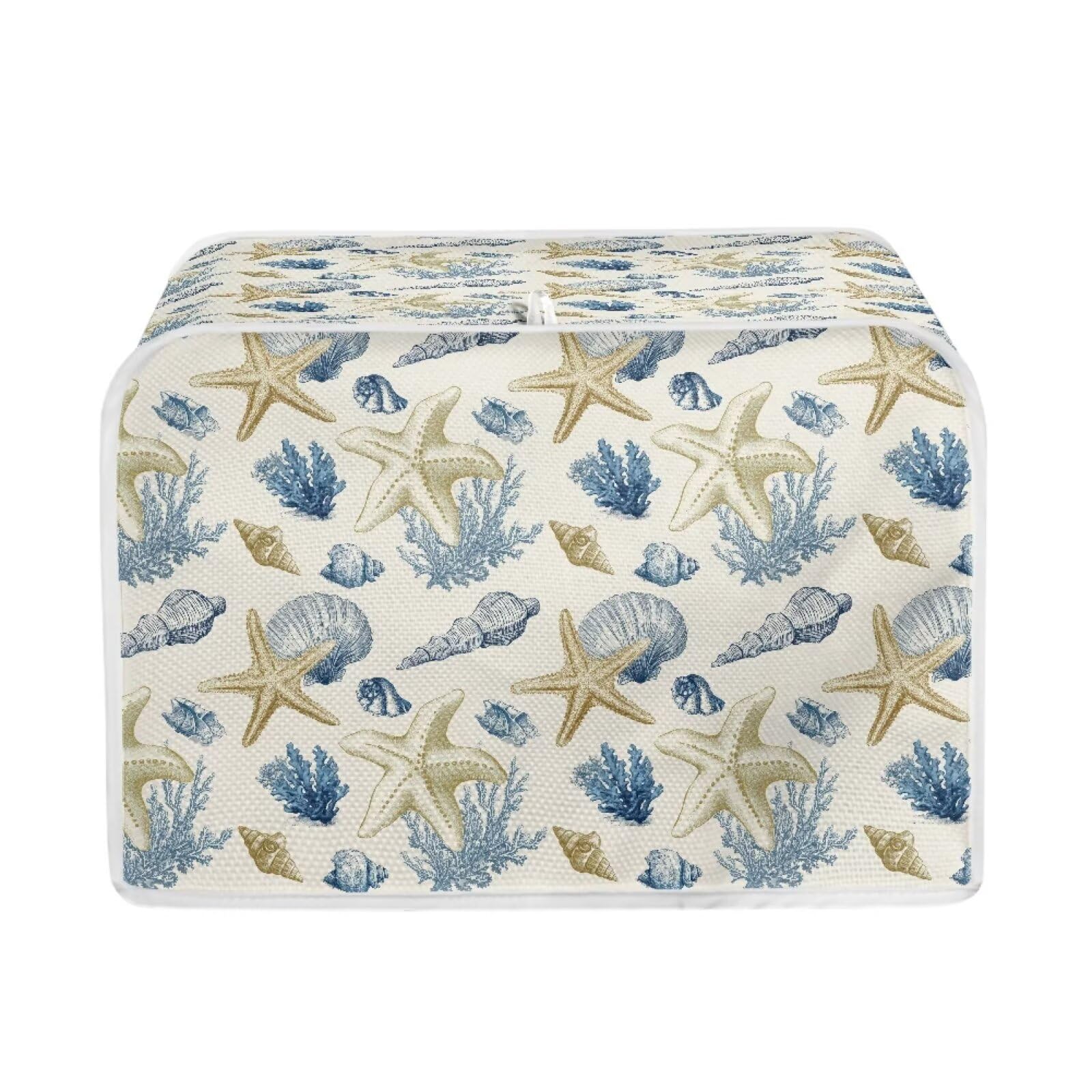 Talayituse Srarfish Conch Coral Print Toaster Cover 2 Slice Wide Slot, Lightweight Dust Protection Washable Appliance Bag Bread Maker Cover, S