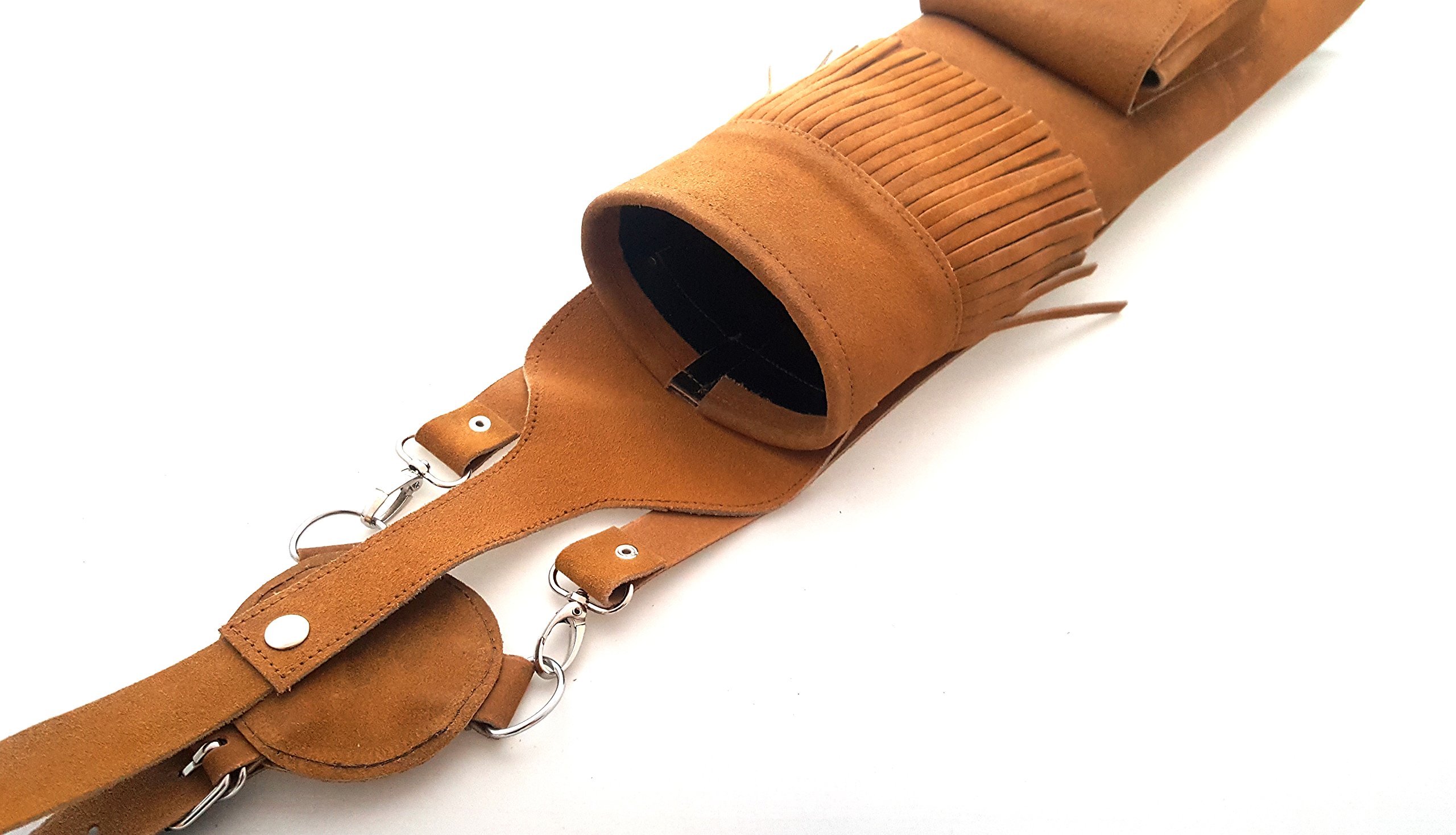 Aljaba de piel de ante tradicional para tiro con arco, Honey Brown