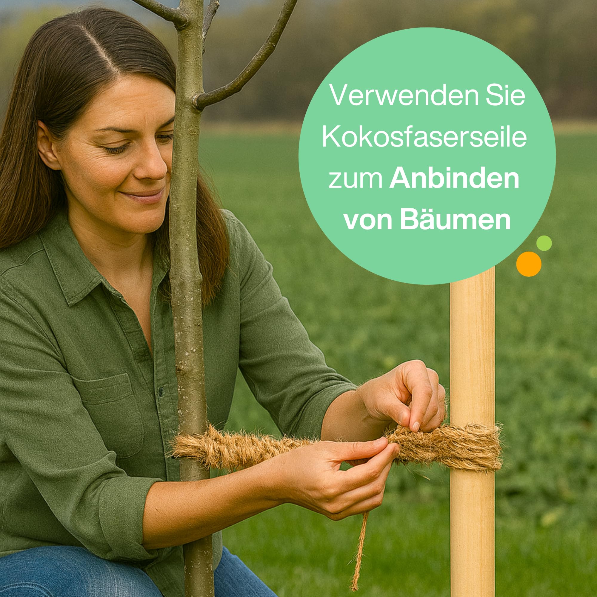 UNIGARDIA Corda di cocco per piante 7 mm – Maglia in cocco per alberi 100 m – Filo di cocco come legante per alberi, traliccio, filo da giardino – 100% nastro naturale per decorazione e fibra di cocco