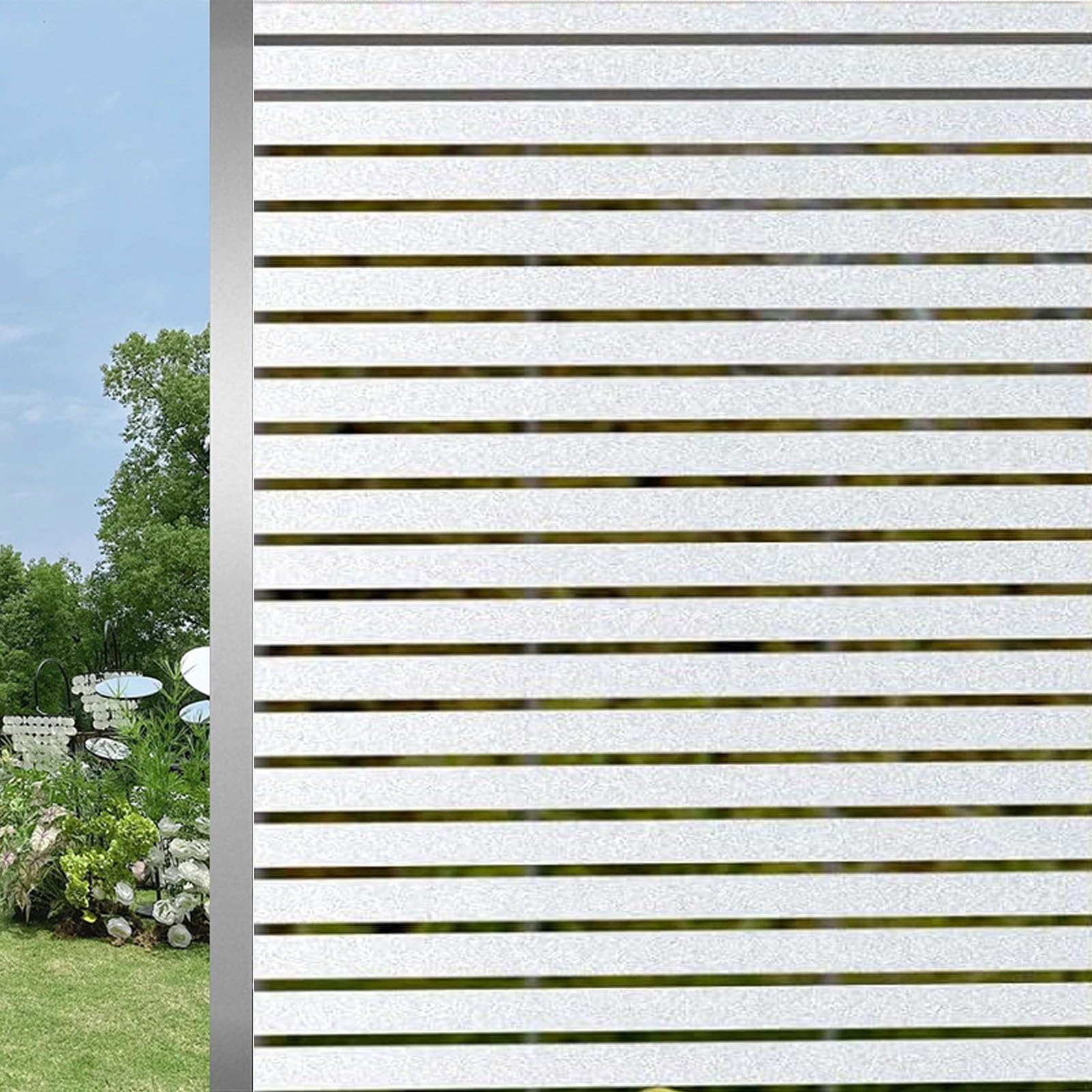 Frosted Window Film 75 x 200 cm(30 x 79inch) Opaque Anti UV Light Blocking No Glue Static Cling Glass Film Window Blackout Film for Office, Shutters