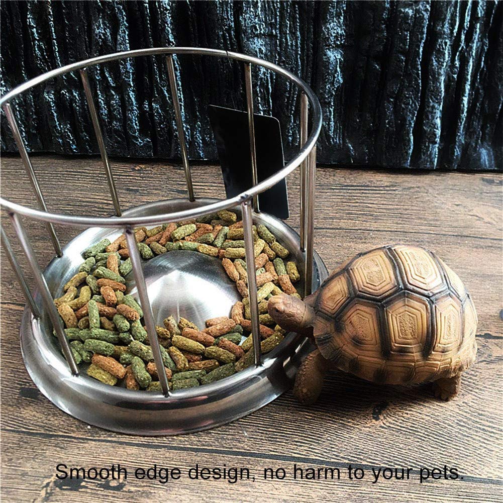 Reptilien Rock Food Wasserschale，Schildkröten Futterautomat Futter- und Wasserbehälter FutternapfLarge (7.5 * 4.8 * 1.9in)