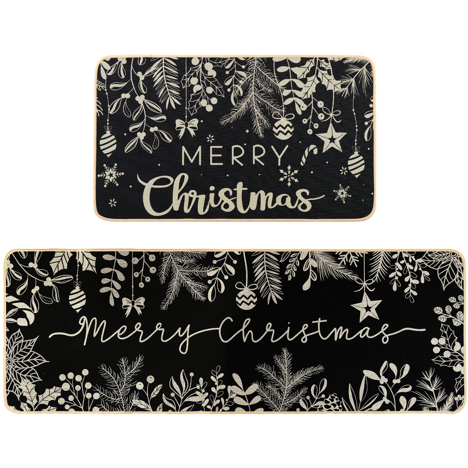 Tapis de cuisine de Noël pour une décoration de ferme d'hiver chaleureuse lot de 2 DIYDEC