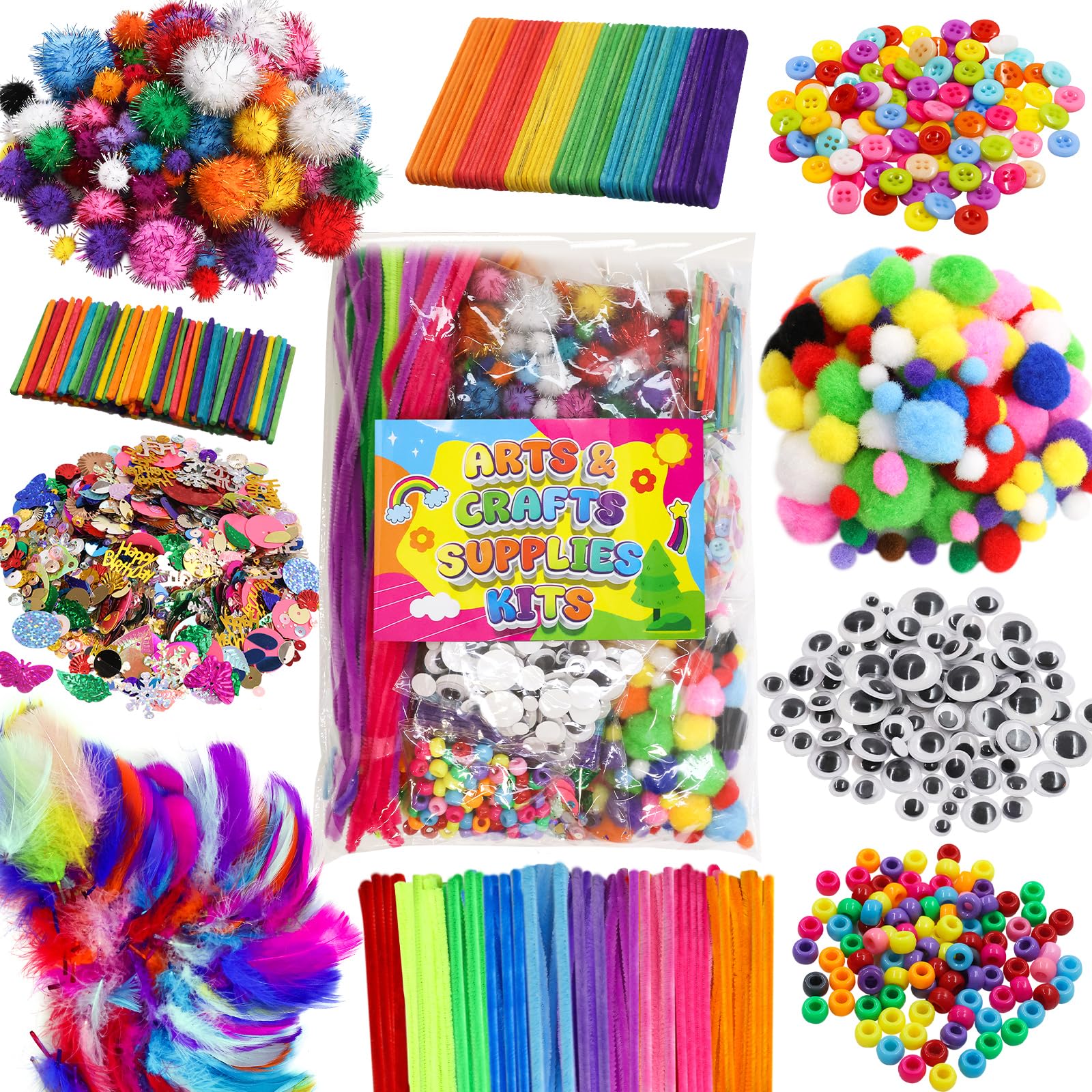 Kids Craft Supplies - 1850 Pcs Art Kit -2