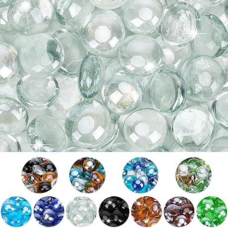 Mr. Fireglass Designer 1/2 Inch Reflective Fire Glass Beads - Stunning Crystal...
