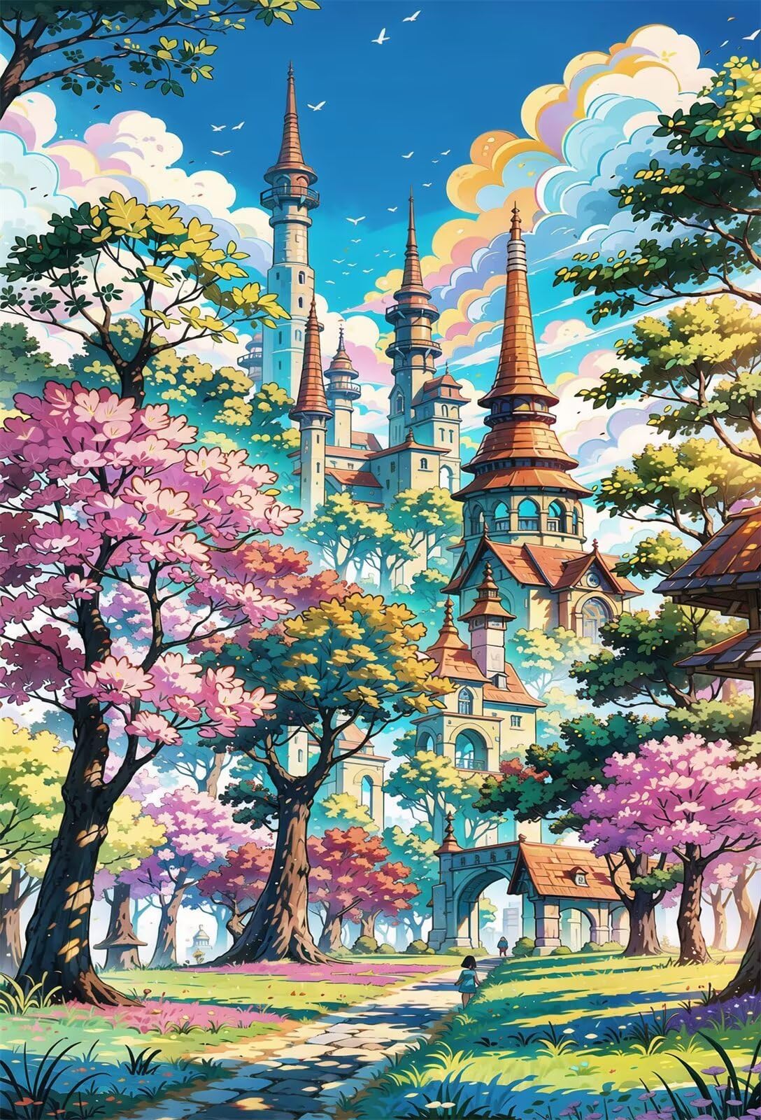 Puzzle 2000 Piezas para Adultos y Familia, Rompecabezas de Castillos Anime, 100x70 cm, Juego de Mesa de Descompresión y Pasatiempo, Regalo Creativo Navidad y Cumpleaños