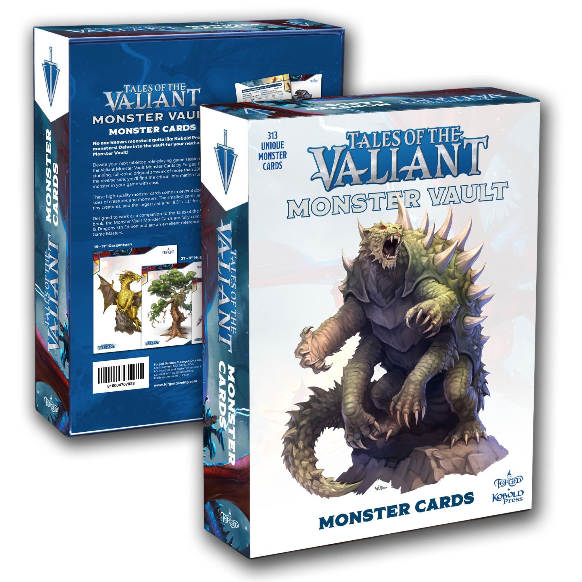 Forged Dice Co. Monster Cards Tales of the Valiant Monster Vault - 313 Full-Color Fantasy Creatures for Dnd 5E Compatible RPGs - Quick Reference Deck