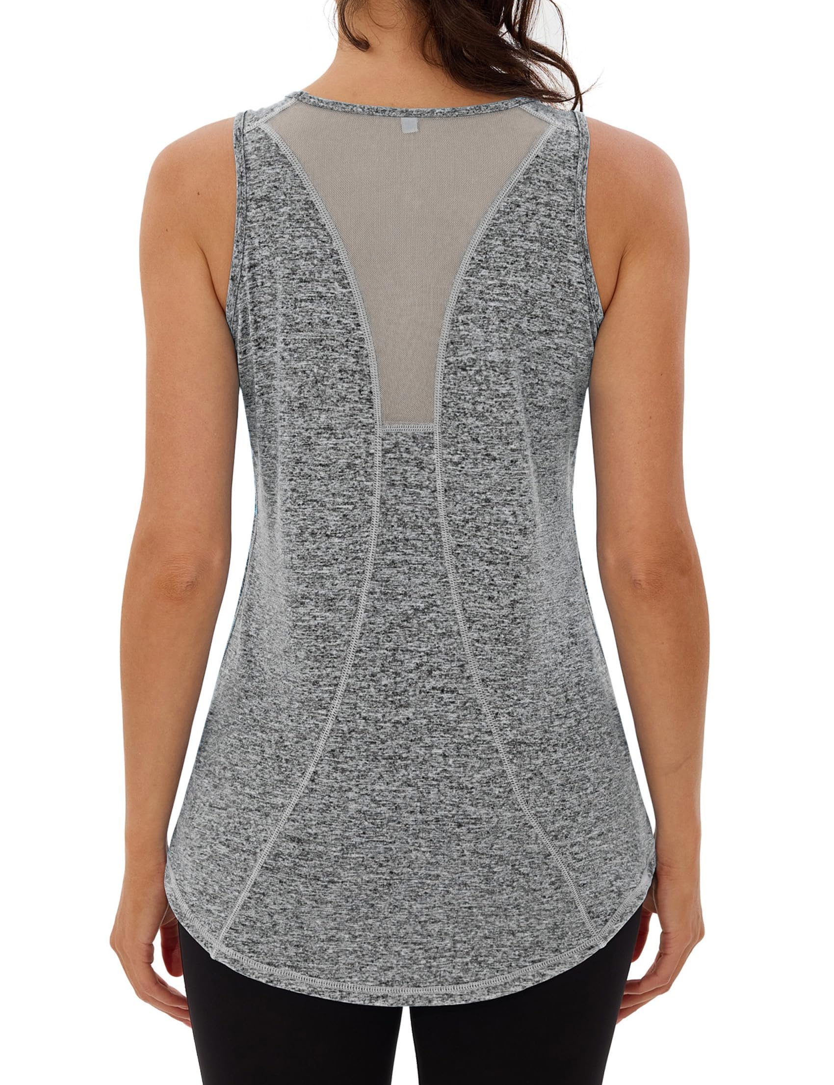 Wayleb Camiseta sin Mangas de Fitness para Mujer Espalda de Malla Chaleco Deportivo para Mujer Deportivo Yoga Tops Camisetas Tirantes para Correr — view 18