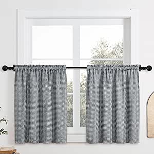 Amazon.com: Home Queen Water Resistant Bathroom Window Curtains, Waffle ...