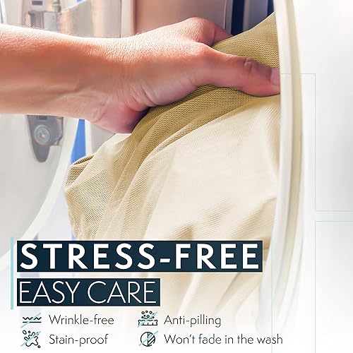 Miniatura 7 de HC Collection - Falda de cama tamaño California King con volantes antipolvo y caída de 14 pulgadas, a medida, resistente a las arrugas y a la