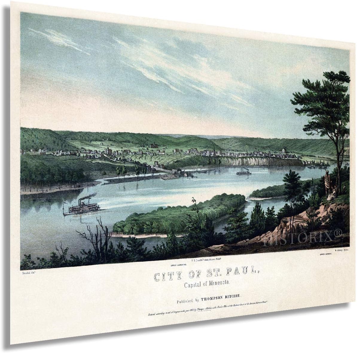 HISTORIX Vintage 1853 Saint Paul Minnesota Map - 18x24 Inch Vintage St Paul Minnesota Wall Art - Old St Paul MN Map Poster - City of St Paul Capital of Minnesota - St Paul Map Print