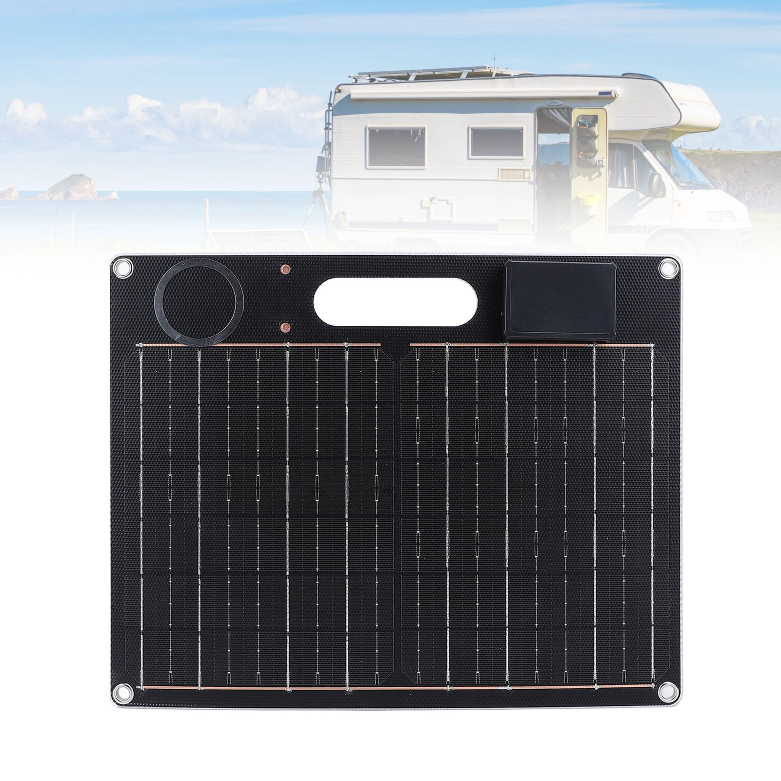 Caricatore da Pannello Solare da 30 W 5 V PD Ricarica Rapida Doppia Uscita USB Pannello Solare Monocristallino con Cerchio di Ferro Magnetico per Telefono