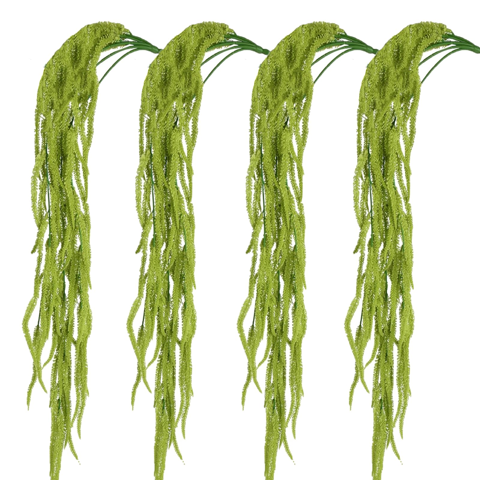 Evlasumflow 4Pcs Artificial Amaranthus 31" Faux Latex Lover's Tears Fake Hanging Green Plants for Floral Arrangement Vase Bouquets Home Office Wedding Decor.(Green,4pcs) — image 1