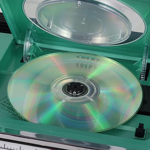 Miniatura 9 de Retro Studebaker Avanti Stereo Boombox con CD, radio estéreo FM, recepción y transmisión Bluetooth, espectáculo de luz LED y subwoofer de 15 W para