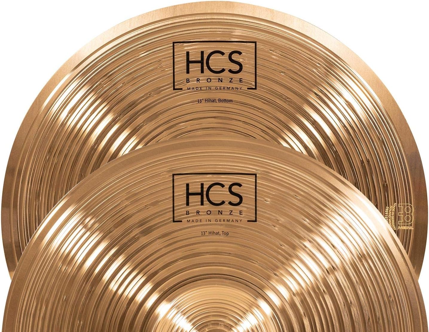 13” Hihat (Hi Hat) Pair – HCS Traditional Finish Bronze for Drum Set, Made In Germany, 2-YEAR WARRANTY
