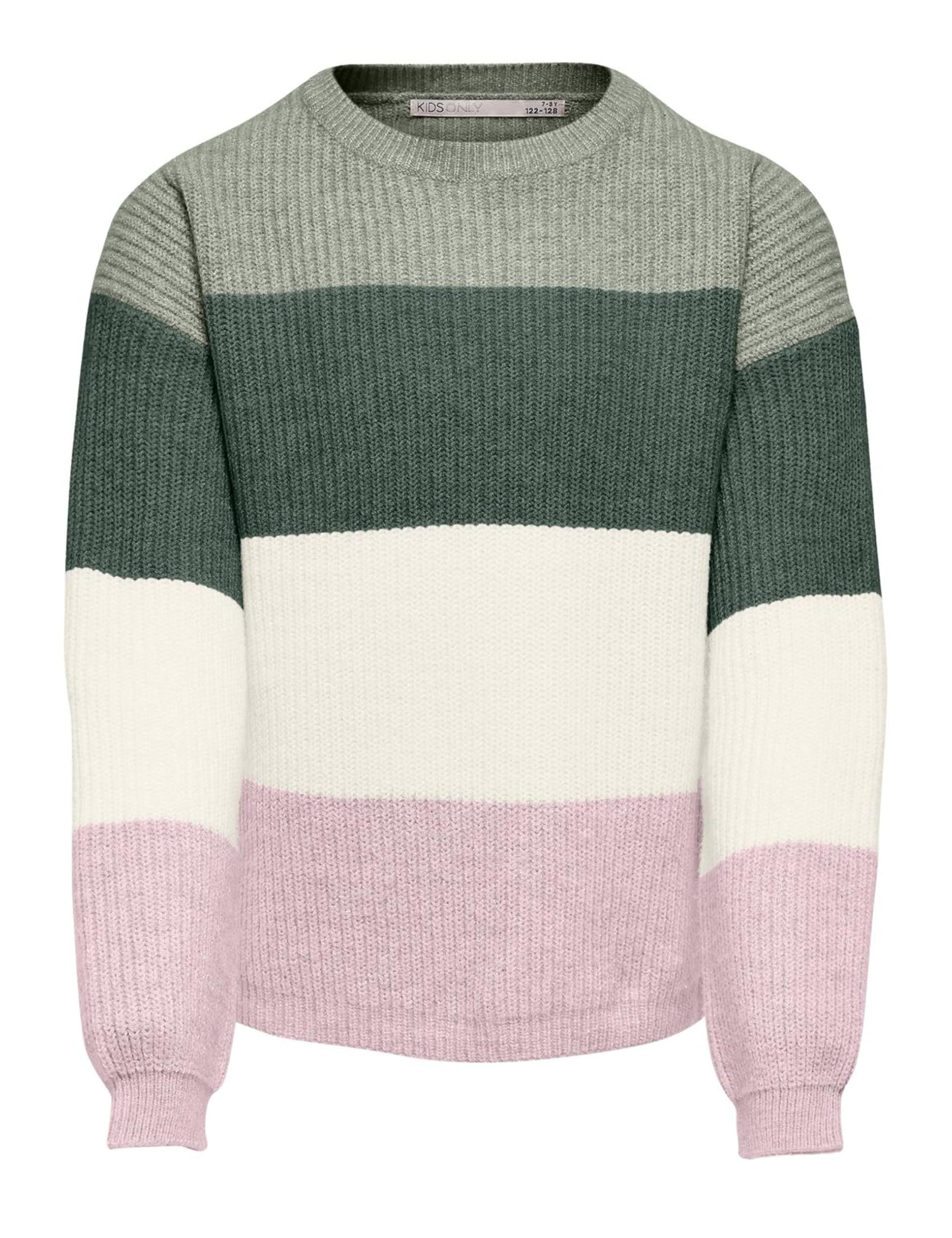ONLY Kogsandy KNT Noos L/S Stripe Pullover, Desert Sage, 146-152